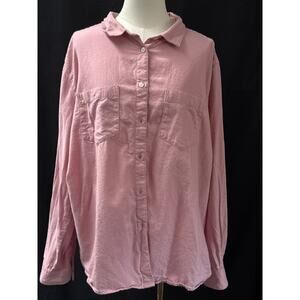 Women’s Dip Pink Button up Blouse Sz 3X